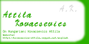 attila kovacsevics business card